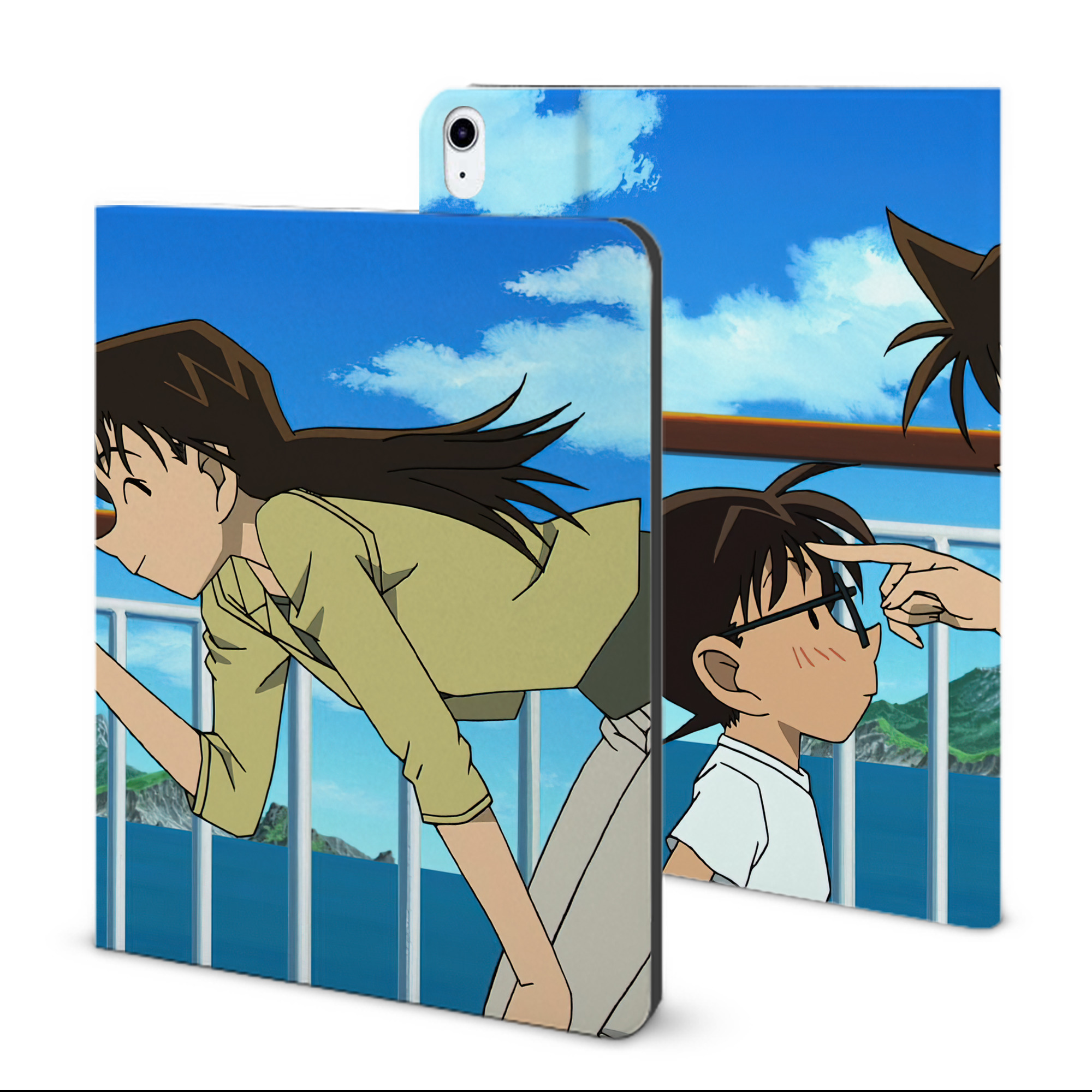 （画像用） 名探偵コナン Detective Conan IPad ケース ブック型 PUレザー TPU 耐衝撃 軽量 薄型 ペン収納なし 全面保護 IPad 各モデル対応